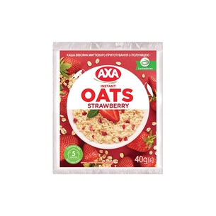 Їжа швидкого приготування АХА Каша Вівсяна з полуницею 40 г (4820008123268) зображення 1