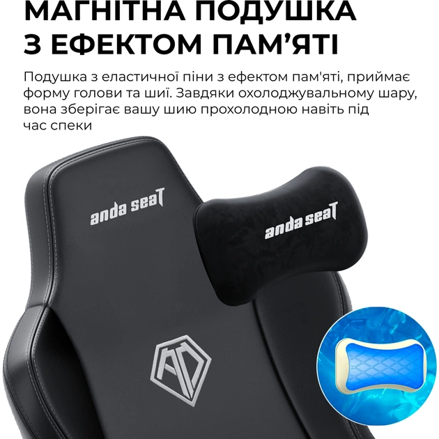 Крісло ігрове AndaSeat Novis Plus Fabric XL Dark Grey (AD23YC-XL-01-GB-F-G04) - зображення 11