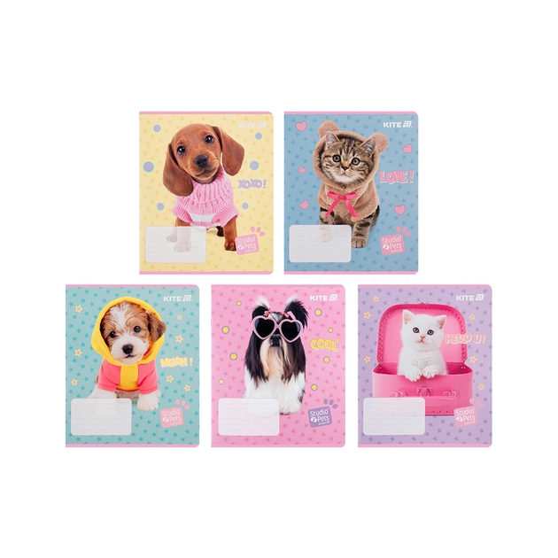 Зошит Kite Studio Pets, 12 аркушів, лінія (SP25-234) - picture 1