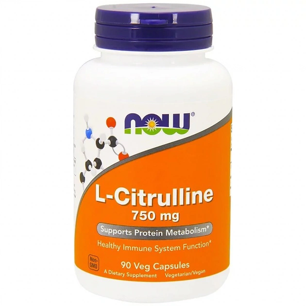 Амінокислота Now Foods L-Цитруллин 750мг, L-Citrulline, 90 капсул (NOW-00083) - зображення 1