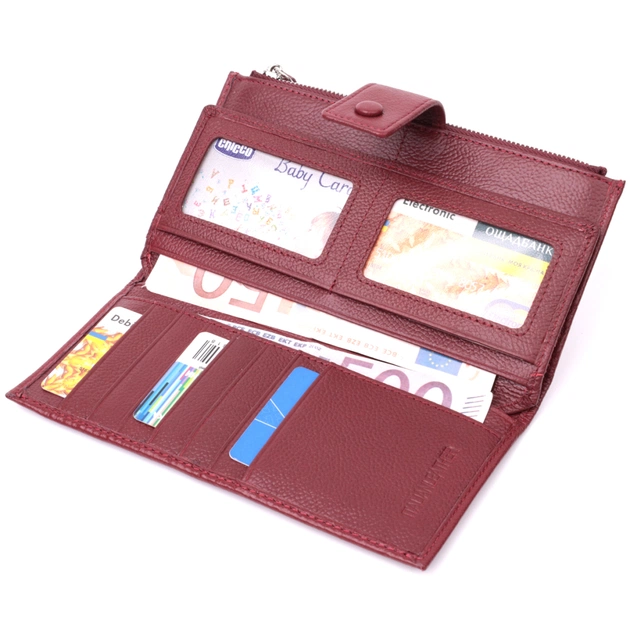 Гаманець ST Leather З натуральної шкіри Бордовий (22535) - зображення 6