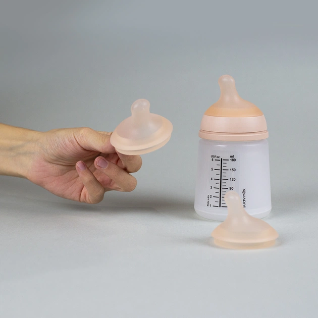 Соска Suavinex ZERO.ZERO антиколікова, адаптивний потік,бежева, +0 м (308446) - picture 3