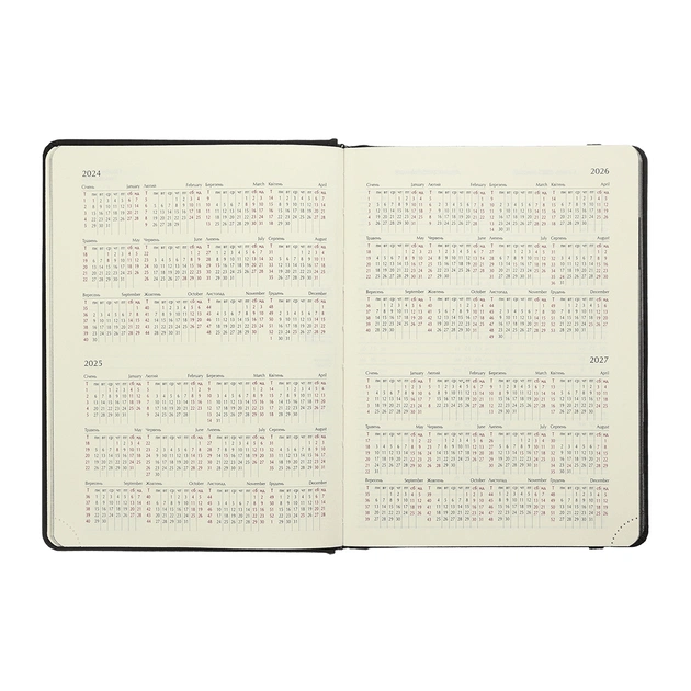 Тижневик Buromax датований 2025 VELOUR, А5 чорний (BM.2134-01) - picture 6