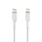Дата кабель USB 2.0 AM to Lightning 1.0m BRAIDED white Belkin (CAA004BT1MWH) - зменшене зображення 3