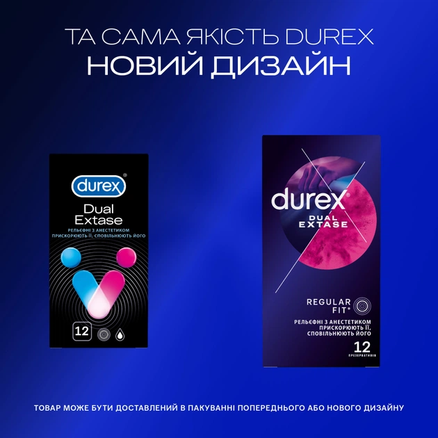 Презервативи Durex Dual Extase рельєфні з анестетиком 12 шт. (5052197053432) - picture 4