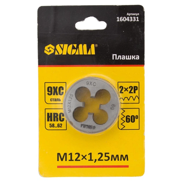 Плашка Sigma М12x1.25мм (1604331) - зображення 3