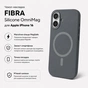 Чохол до мобільного телефона BeCover FIBRA Silicone OmniMag Apple iPhone 16 Gray (716227) - зменшене зображення 3