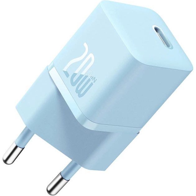 Зарядний пристрій Baseus USB-C PD20W GaN blue (CCGN050103) - зображення 1