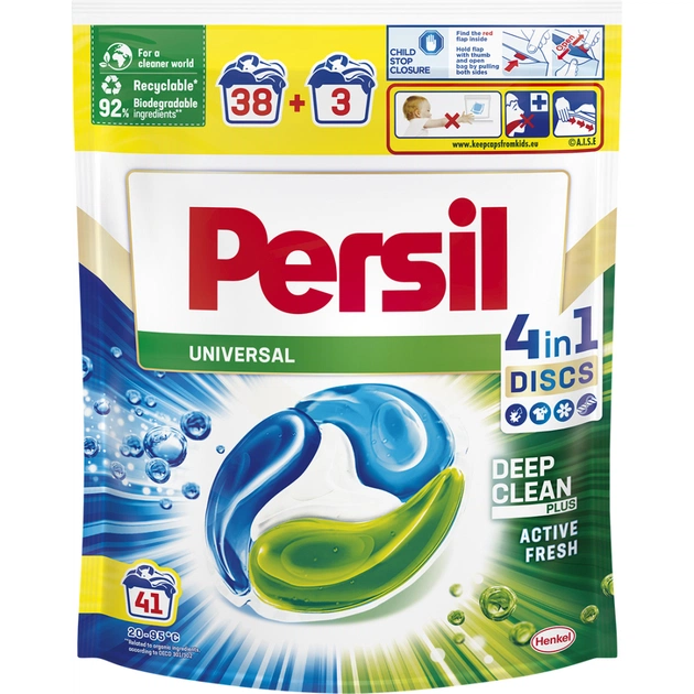 Капсули для прання Persil Discs Universal Deep Clean 41 шт. (9000101537703) - изображение 1