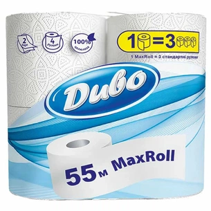 Туалетний папір Диво Max Roll білий 55 м 2 шари 4 рулони (4820003835708) зображення 1