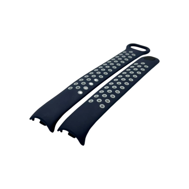 Ремінець до фітнес браслета BeCover Vents Style для Xiaomi Mi Smart Band 9 Blue-White (711987) - picture 5