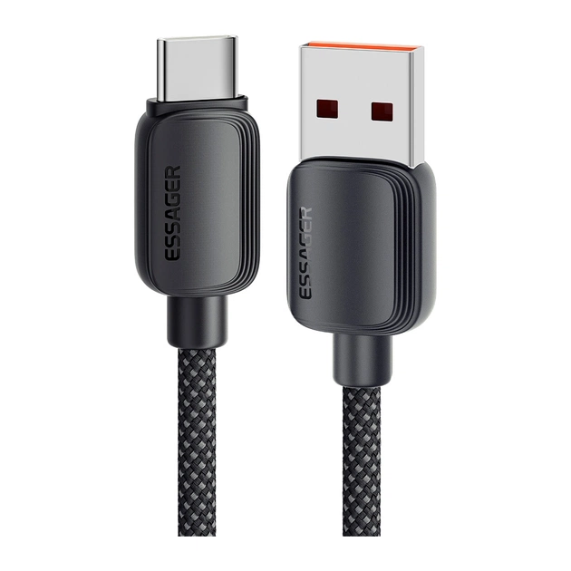 Дата кабель USB 2.0 AM to USB-C 3.0m 100W black Essager (EXC7A-WLC01-P) - изображение 1