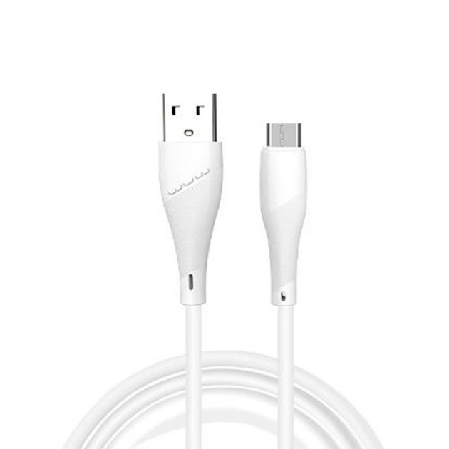 Дата кабель USB 2.0 AM to Micro 5P 1.0m 2.4A X196 white WUW (6972573335572) - зображення 1