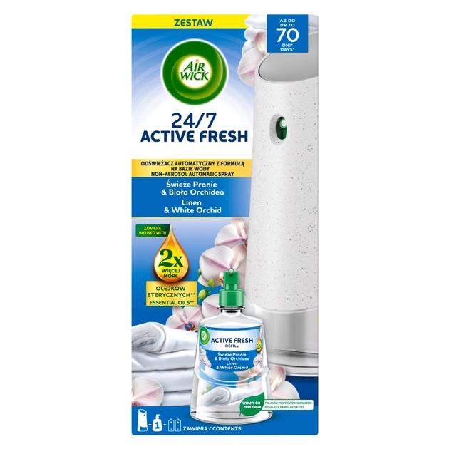 Освіжувач повітря Air Wick Active Fresh Автоматичний Ранкова свіжість та квіти орхідеї 228 мл (5908252018284) - picture 1