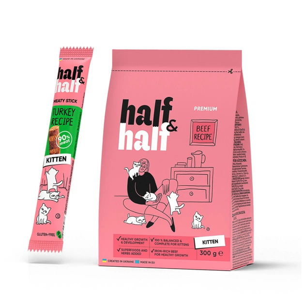 Сухий корм для кішок Half&Half для кошенят з яловичиною (2700000045336) - изображение 1