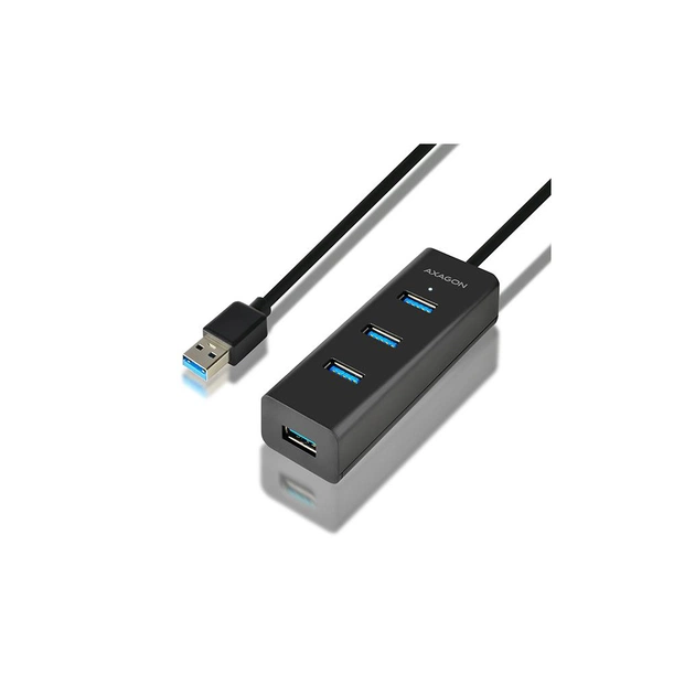 Концентратор AXAGON USB 3.1 to 4xUSB 3.0 1.2m + cable USB to Micro 5P black (HUE-S2BL) - изображение 1