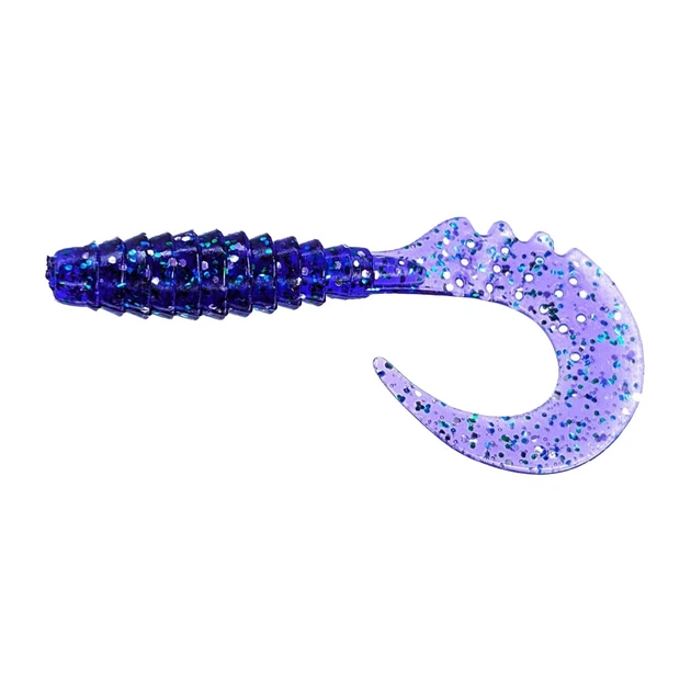 Силикон рыболовный FishUP Fancy Grub 1" 060 - Dark Violet/Peacock&Silver (12шт/уп) (1864.00.57) - изображение 1