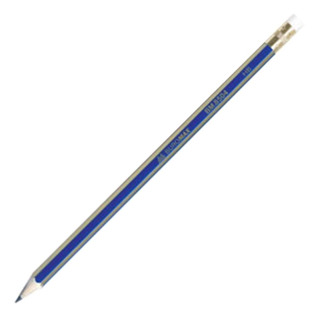 Олівець графітний Buromax НВ, with eraser, blue, carton (BM.8504) - изображение 1