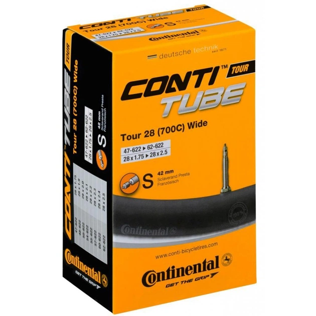 Велосипедна камера Continental Tour 28" Wide 54-584 / 62-622 RE PR42mm (182161) - зображення 1