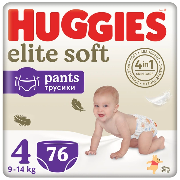 Підгузки Huggies Elite Soft 4 (9-14 кг) Box 76 шт (5029053582450) - зображення 1