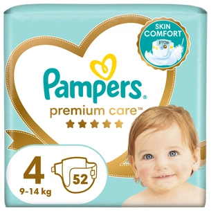 Підгузки Pampers Premium Care Maxi Розмір 4 (9-14 кг) 52 (4015400278818) зображення 1