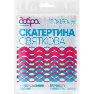 Скатертина одноразова Добра Господарочка Святкова Біла 120 х 150 см 1 шт. (4820086522076) зображення 1