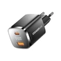 Зарядний пристрій 1xUSB-C + 1xUSB 33W GaN black Essager (ECT33W-GMB01-Z) - зменшене зображення 1
