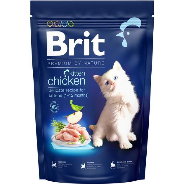 Сухой корм для кошек Brit Premium by Nature Cat Kitten 1.5 кг (8595602553112) - изображение 1