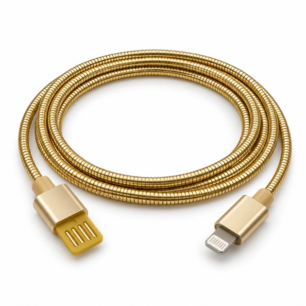 Дата кабель USB 2.0 AM to Lightning 1.0m 2.4A metal gold XoKo (XK-CTL-001-GD) - зображення 1