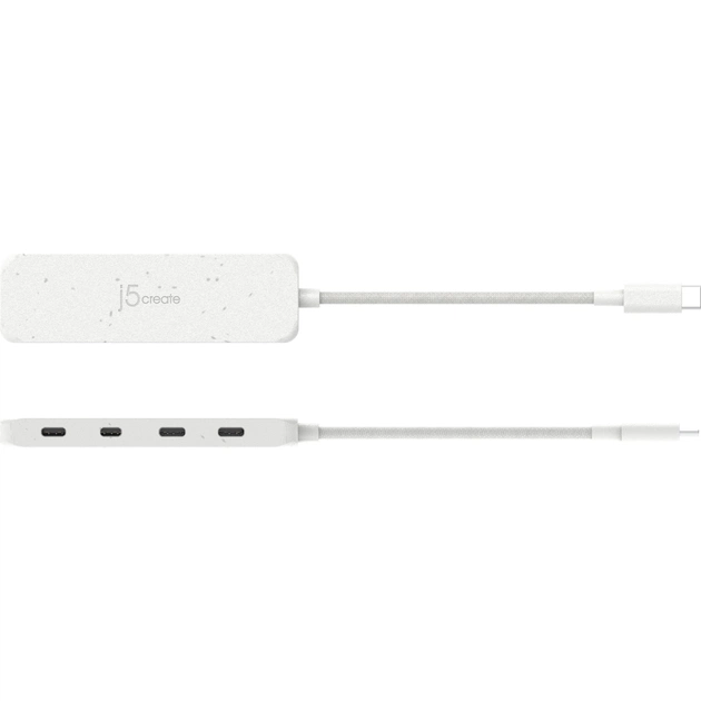 Концентратор J5create USB-C to 4xUSB-C 3.2 10Gbps white (JCH345EW-N) - picture 4