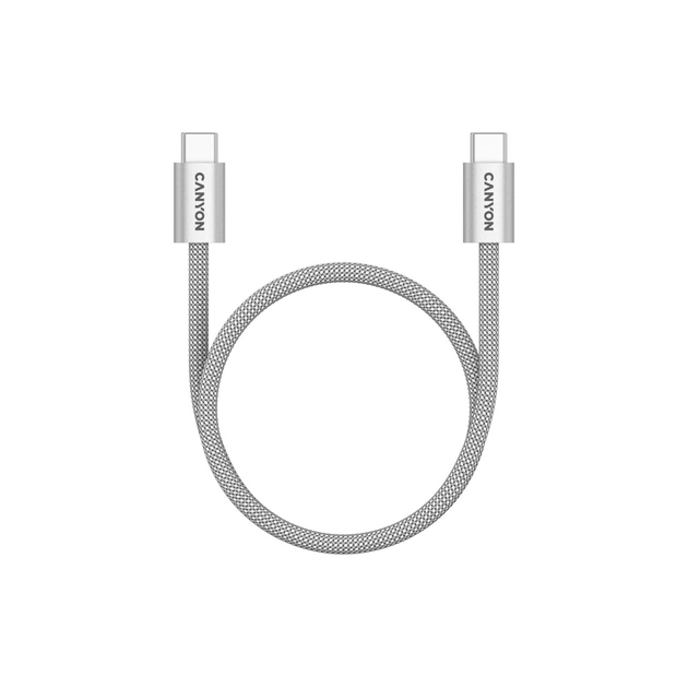 Дата кабель USB-C to USB-C 1.0m 60W Magnet Braided Light Grey Canyon (CND-CCMG60AB15LG) - изображение 1