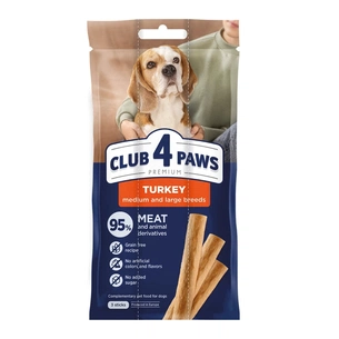 Лакомство для собак Club 4 Paws мясная палочка с индейкой для средних и больших пород 3х20 г (4820269145047) изображение 1