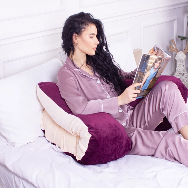 Подушка MirSon для вагітних та відпочинку Velvet Line №8024 U-подібна Adenium (2200006178569) - picture 4