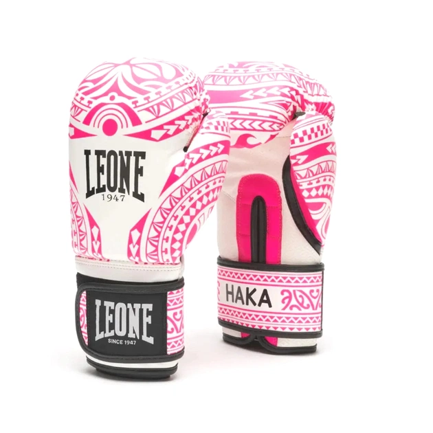 Боксерские перчатки Leone GN329 Haka White/Pink 10 oz (GN329_White/Pink_10oz) - изображение 1