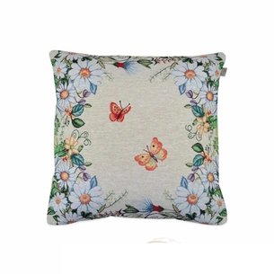 Подушка Прованс гобеленова декоративна Alicia метелики та квіти 45х45 см (021823) зображення 1