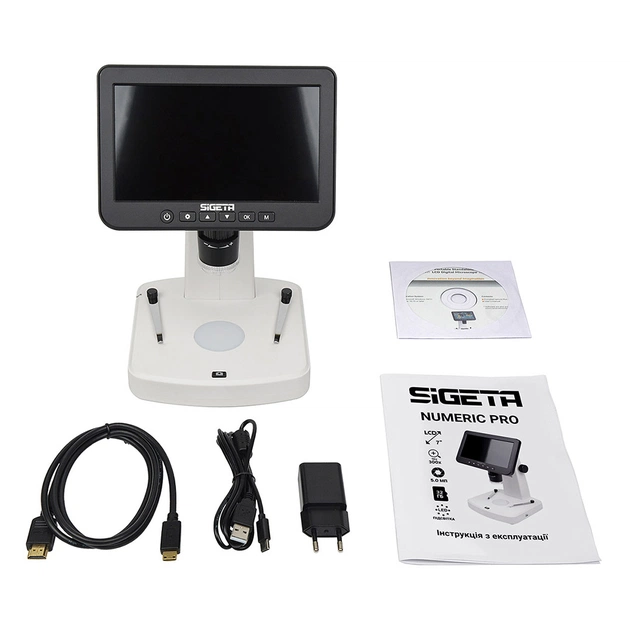 Мікроскоп Sigeta Цифровий Numeric Pro 10x-300x 5 MP 7" LCD (65512) - picture 8