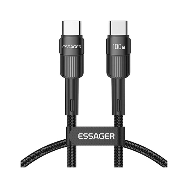 Дата кабель USB-C to USB-C 1.0m 100W black Essager (EXCTT1-XC01) - зображення 1