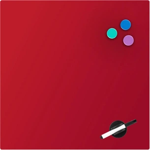 Офісна дошка Axent скляна магнітно-маркерна 45х45 см, червона (9614-06-А) зображення 1