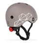 Шолом Scoot&Ride 45-51см , коричневий, з ліхтариком (SR-181206-BROWNLINES) - зменшене зображення 2