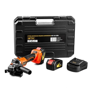 Шліфувальна машина GTM AGC18/125BL, 125мм, 18В, 3000-8500об/хв, 2x4Ah (AGC18/125BL) зображення 1