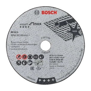Круг відрізний Bosch Expert for Inox, 76х10х1мм, 5шт (2.608.601.520) зображення 1
