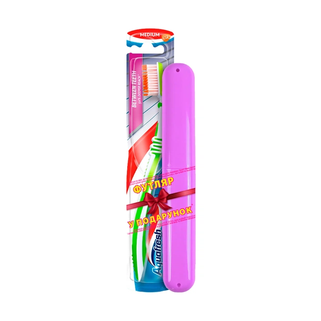 Зубна щітка Aquafresh Between Teeth Medium + футляр (5000469150969) - зображення 1