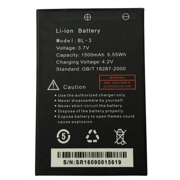 Акумуляторна батарея Baofeng для UV-3R Std 1500mAh (BL-3) - изображение 1
