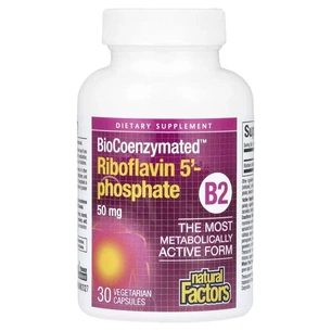 Витамин Natural Factors Рибофлавин 5'-фосфат, витамин B2, 50 мг, BioCoenzymated, B2, Riboflavin 5'- (NFS-01249) изображение 1
