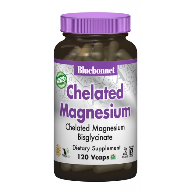 Мінерали Bluebonnet Nutrition Хелатний Магній, Albion, 120 гелевих капсул (BLB-00683) - зображення 1