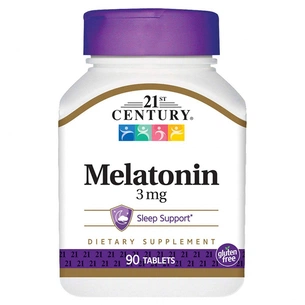 Амінокислота 21st Century Мелатонін, 3 мг, Melatonin, 90 таблеток (CEN-21240) зображення 1