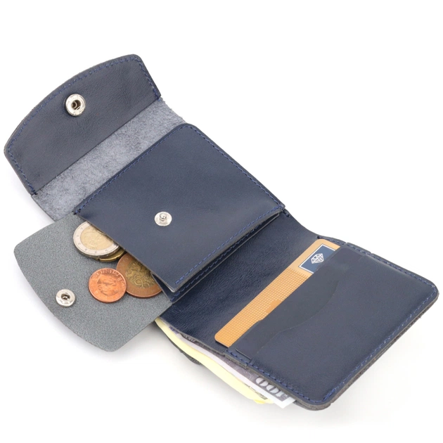 Портмоне Shvigel Из натуральной кожи Синее (16622) - изображение 6