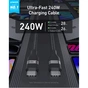 Дата кабель USB-C to USB-C 1.8m 240W upcycled-braided black Anker (A82E2H12) - зменшене зображення 4