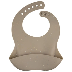 Нагрудничок Canpol babies DOTS силіконовий з кишенькою, бежевий (51/029_bei) изображение 1