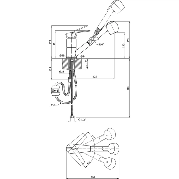 Змішувач Kroner Odra-C030-T (CV021127) - зображення 8